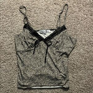 Madden Girl Leopard Print Camisole with Lace Trim